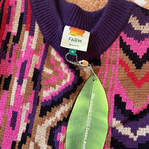 Farm Rio Sweater 🩷🖤💜❤️ NWT - Picture 4 of 8